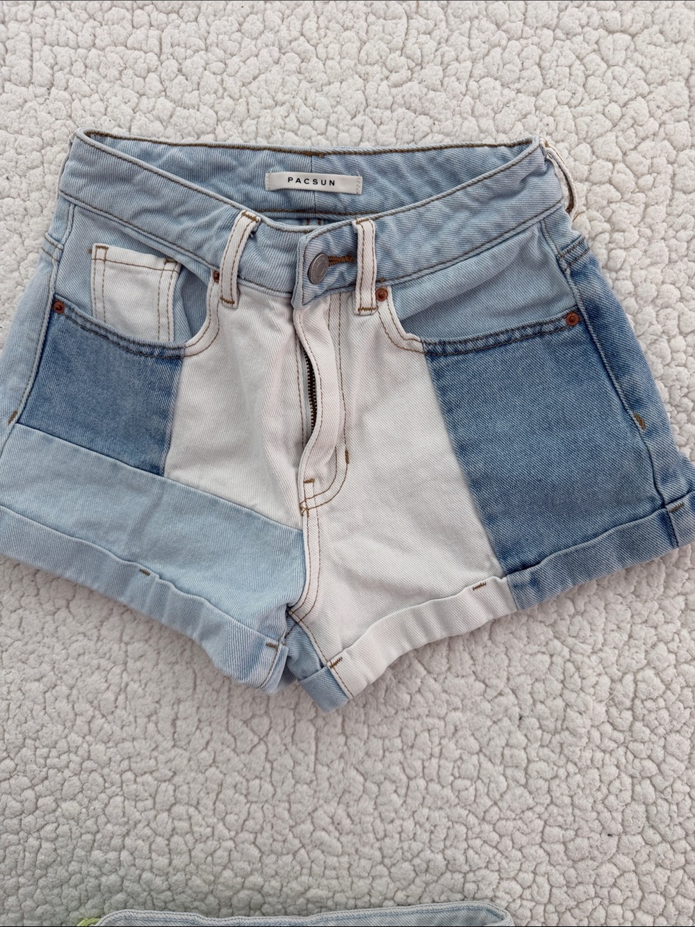 PacSun Women's Multi-Tone Patchwork Denim Shorts